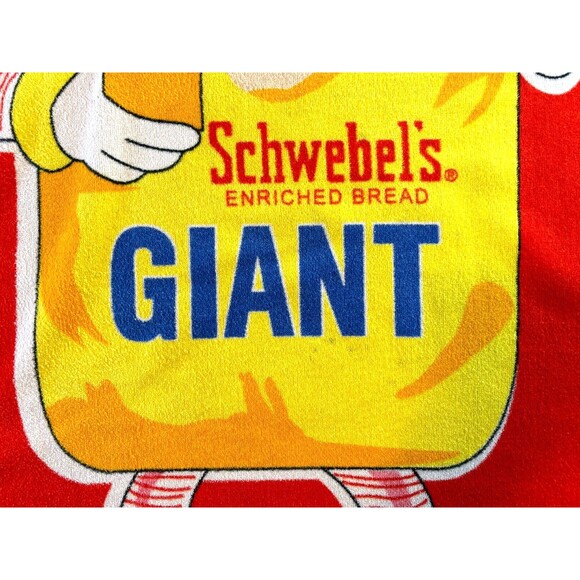 Schwebels Bread Mascot‎ Beach Towel In a Bag Cotton Hilasal 100% Cotton Vintage - Picture 12 of 16
